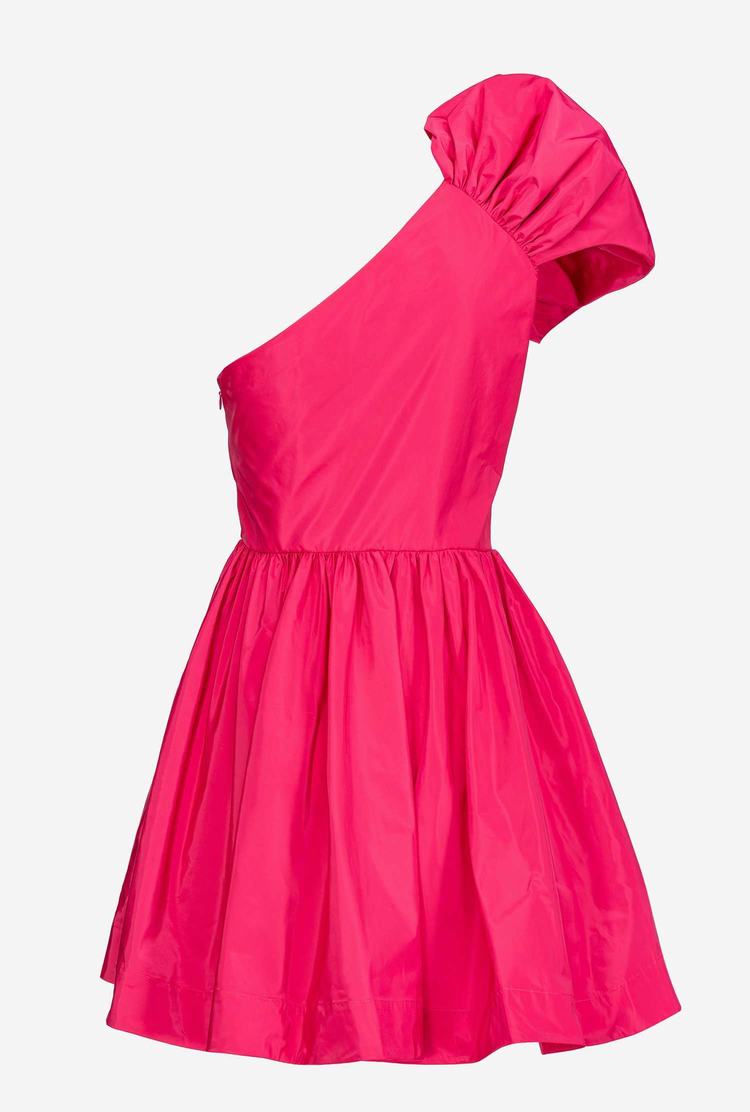 Dámské Šaty Pinko One-shoulder Taffeta Mini Fuchsie Fialové | CZ-54381729