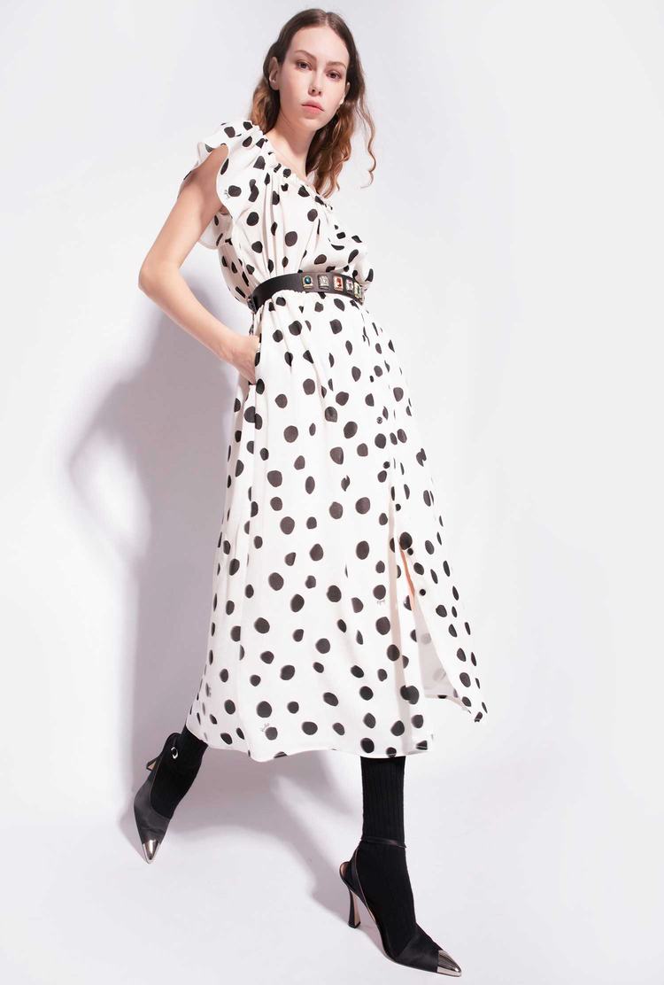 Dámské Šaty Pinko Polka-dot Midi Bílé Černé | CZ-75264939