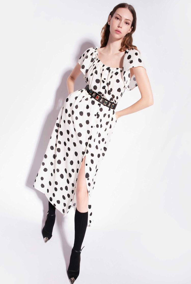 Dámské Šaty Pinko Polka-dot Midi Bílé Černé | CZ-75264939