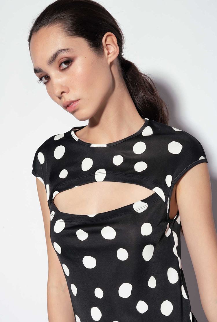 Dámské Šaty Pinko Polka-dot Print Černé Bílé | CZ-59348209