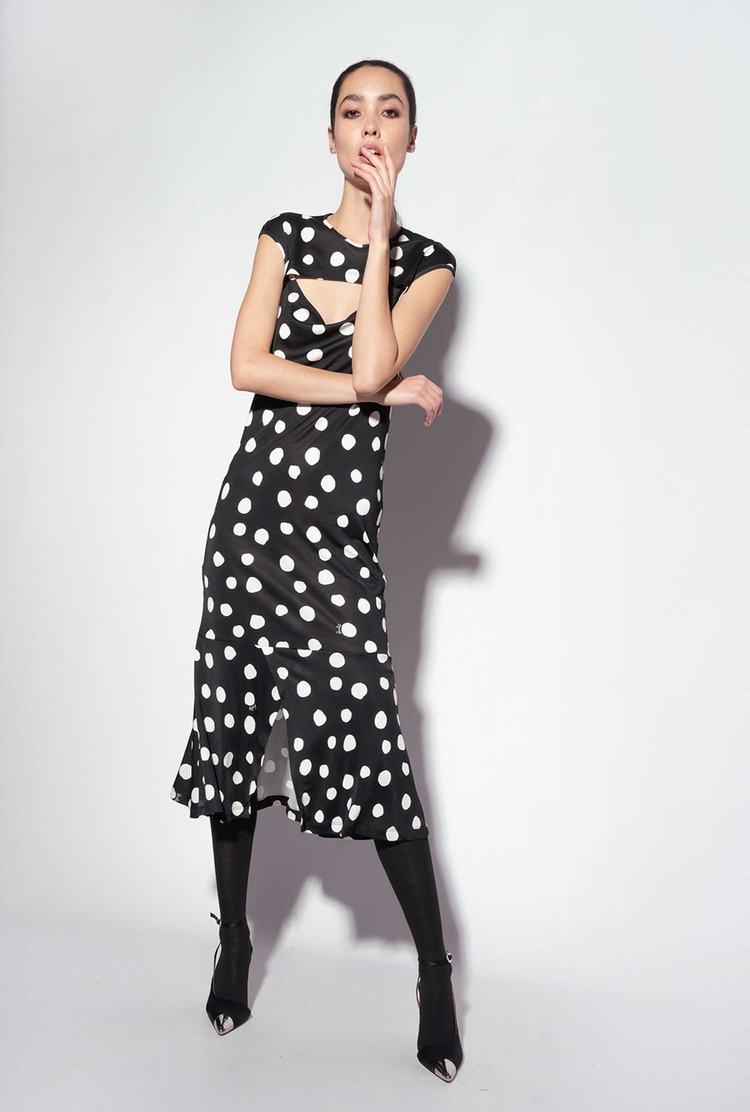 Dámské Šaty Pinko Polka-dot Print Černé Bílé | CZ-59348209