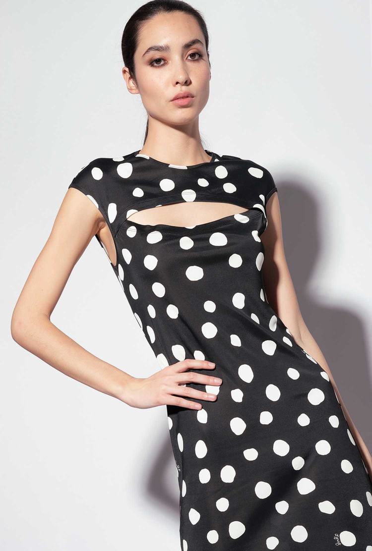 Dámské Šaty Pinko Polka-dot Print Černé Bílé | CZ-59348209