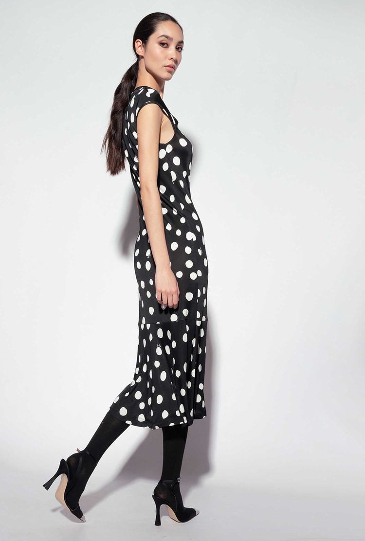 Dámské Šaty Pinko Polka-dot Print Černé Bílé | CZ-59348209