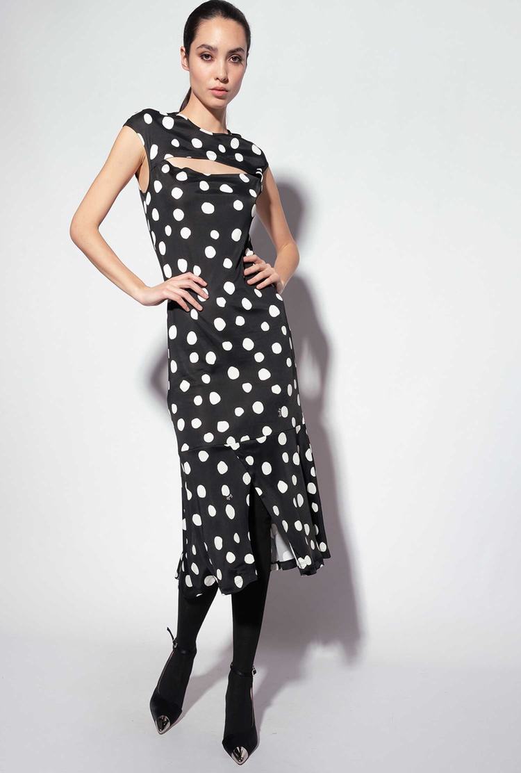 Dámské Šaty Pinko Polka-dot Print Černé Bílé | CZ-59348209