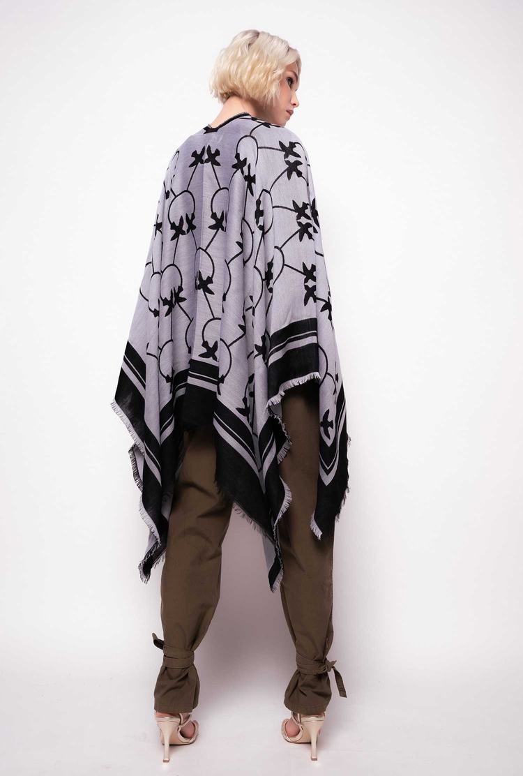 Dámské Šátky Pinko Large Love Birds Shawl Bílé Černé | CZ-23980569