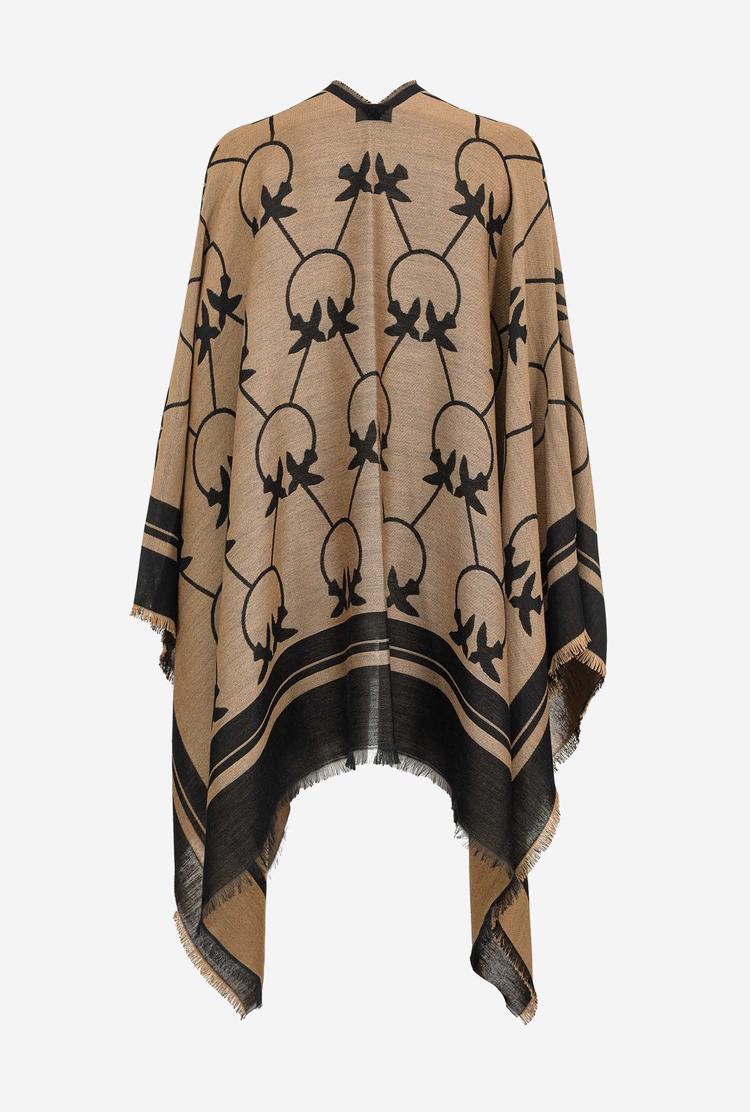 Dámské Šátky Pinko Large Love Birds Shawl Hnědé Černé | CZ-67412039