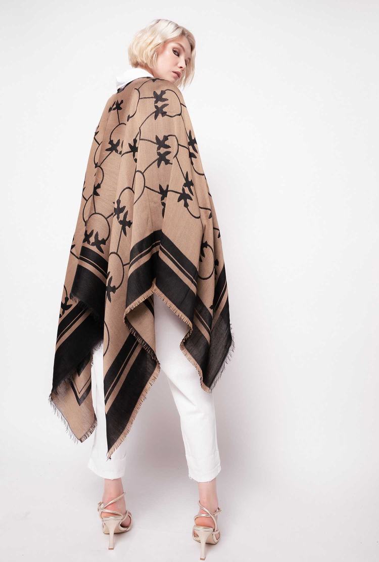 Dámské Šátky Pinko Large Love Birds Shawl Hnědé Černé | CZ-67412039