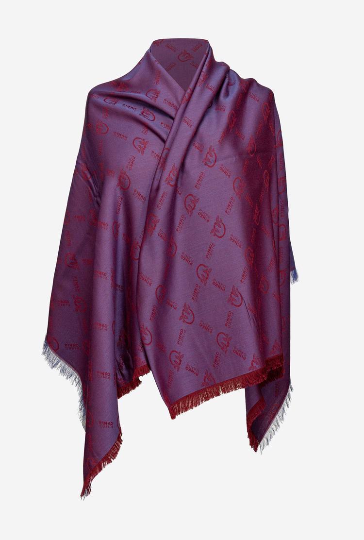 Dámské Šátky Pinko Large Monogram Fialové Blankyt | CZ-81504639