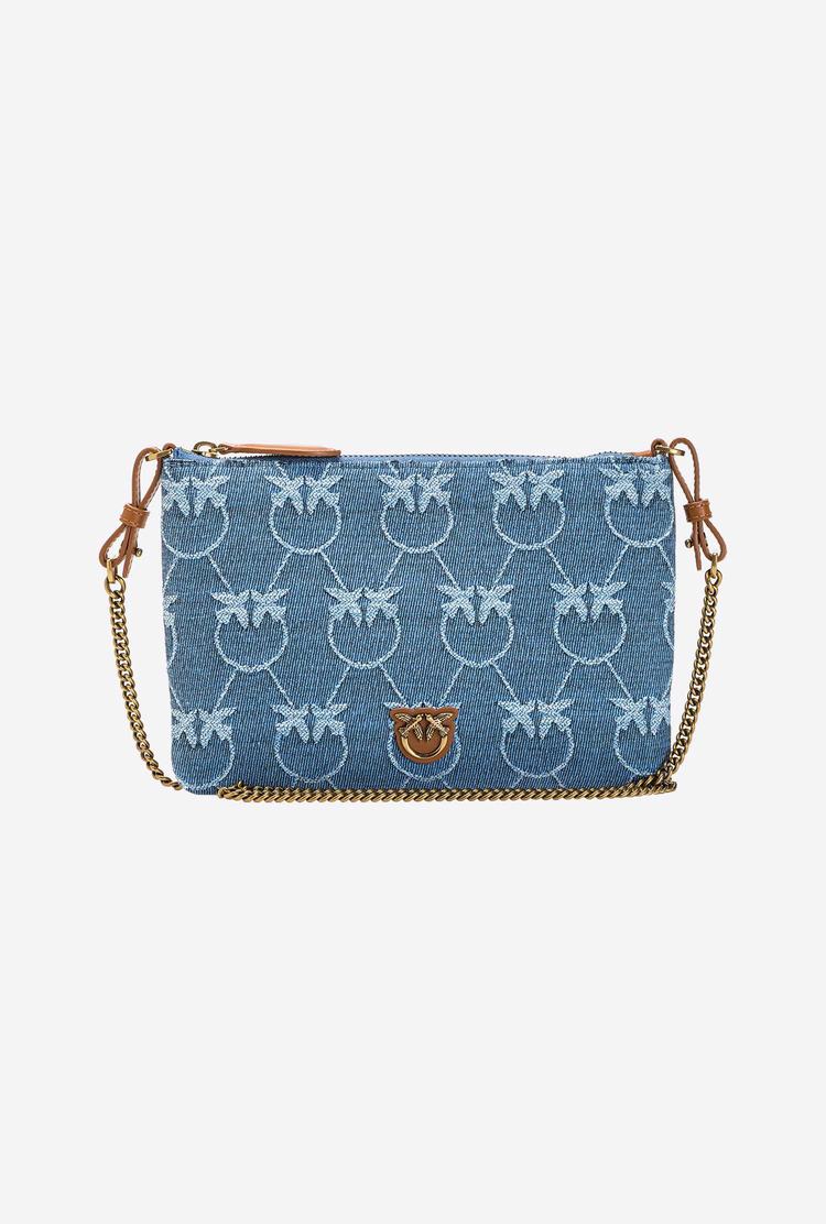 Dámské Crossbody Kabelky Pinko Byty Love Bag Denim Logo Blankyt Světle Blankyt Zlaté | CZ-21873659