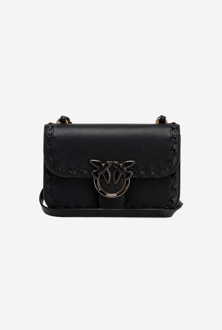 Dámské Crossbody Kabelky Pinko Love Bag Bell Framed Waves Černé Zlaté | CZ-41752869