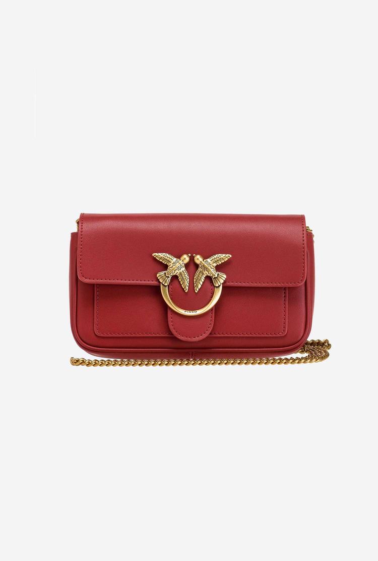 Dámské Crossbody Kabelky Pinko Love Bag Pocket Simply Červené Zlaté | CZ-78152039