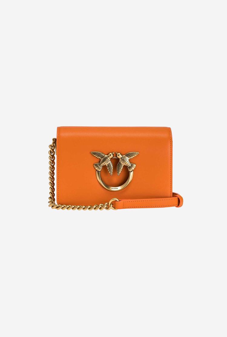 Dámské Crossbody Kabelky Pinko Mini Love Bag Click Simply Oranžové Zlaté | CZ-20846139