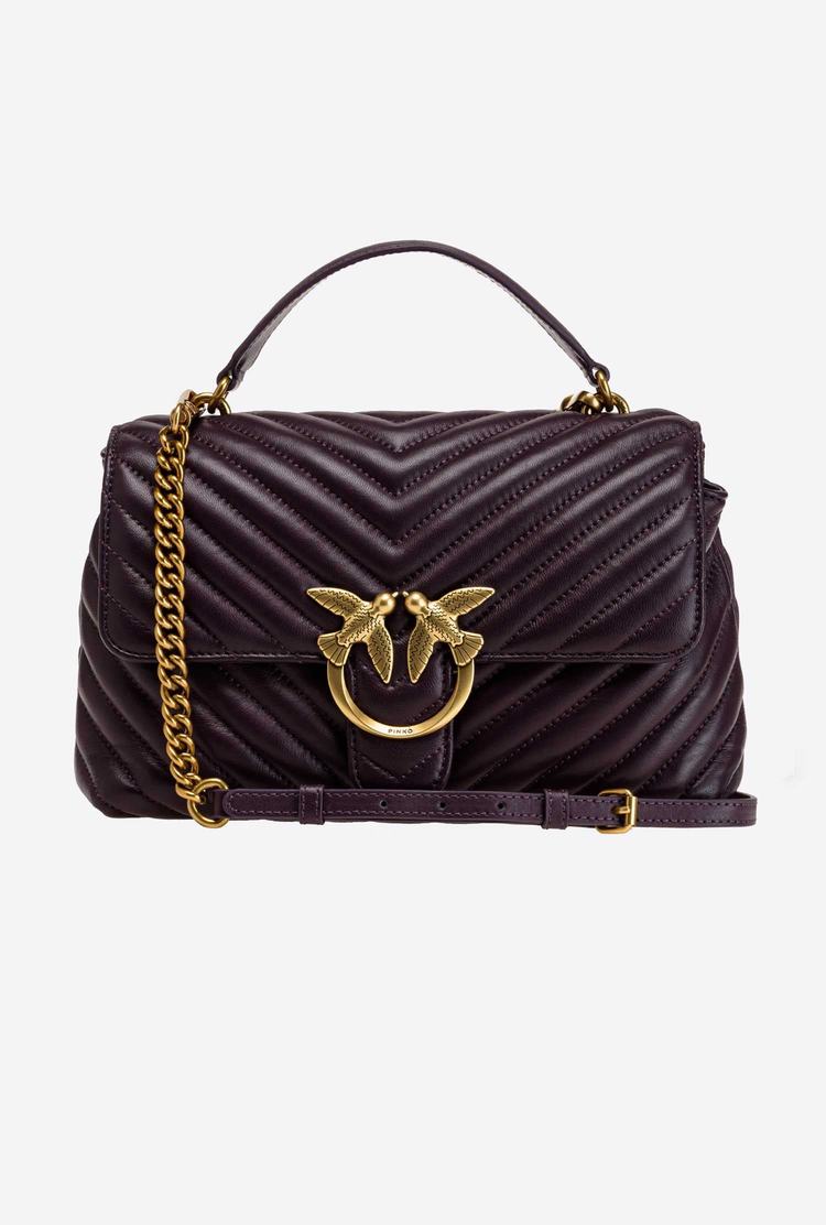 Dámské Kabelky Pinko Lady Love Bag Puff Chevron Fialové Zlaté | CZ-07829549