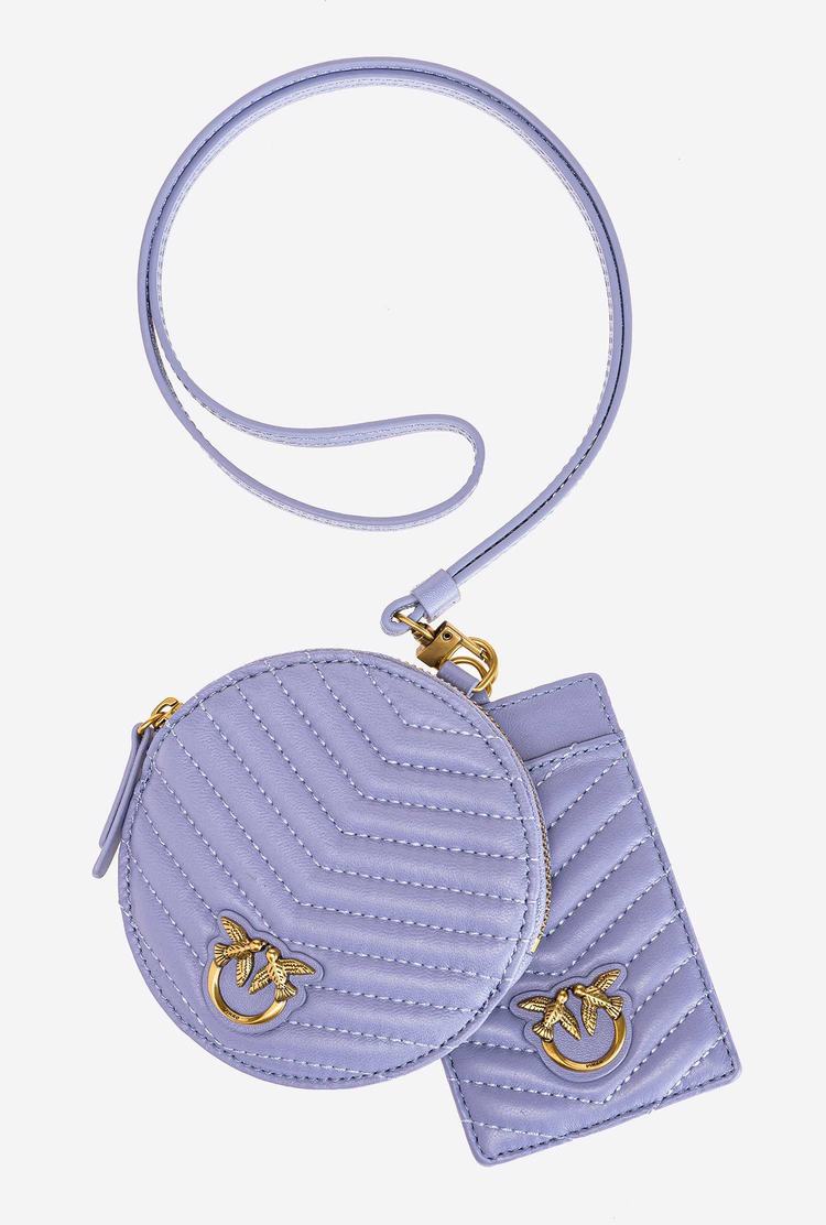 Dámské Peněženky Pinko Necklace Mini Love Bag Chevron Levandule Zlaté | CZ-54628319