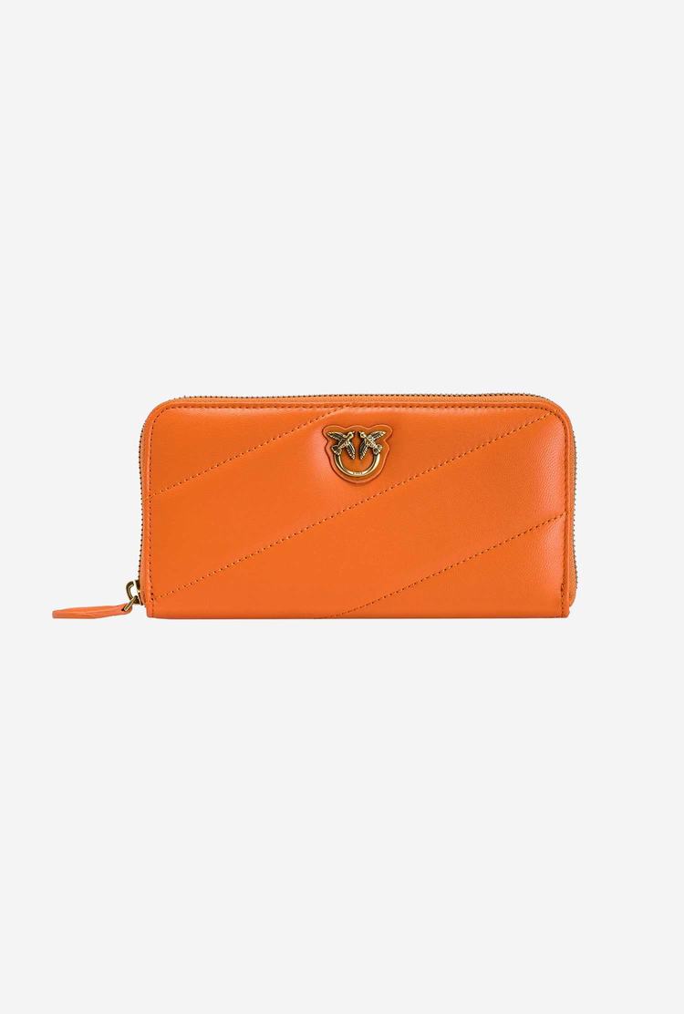 Dámské Peněženky Pinko Zip-around Prošívaný Oranžové Zlaté | CZ-61079359