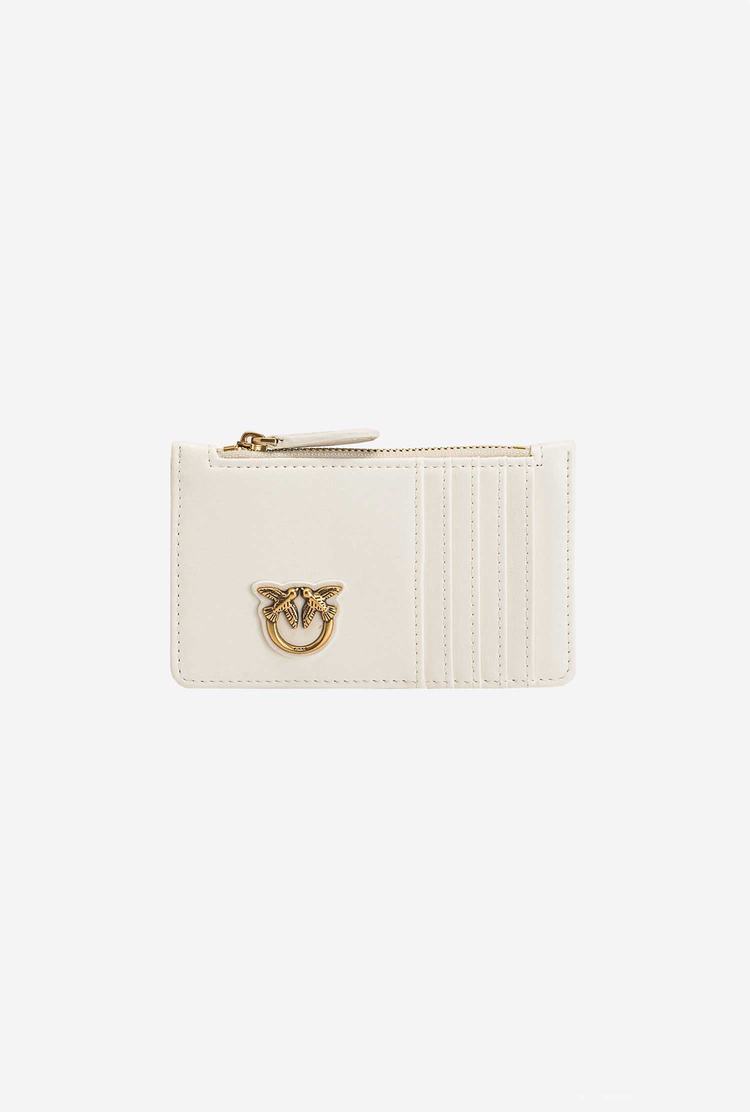 Dámské Peněženky Pinko Zipped Card Holder Bílé Zlaté | CZ-38260979