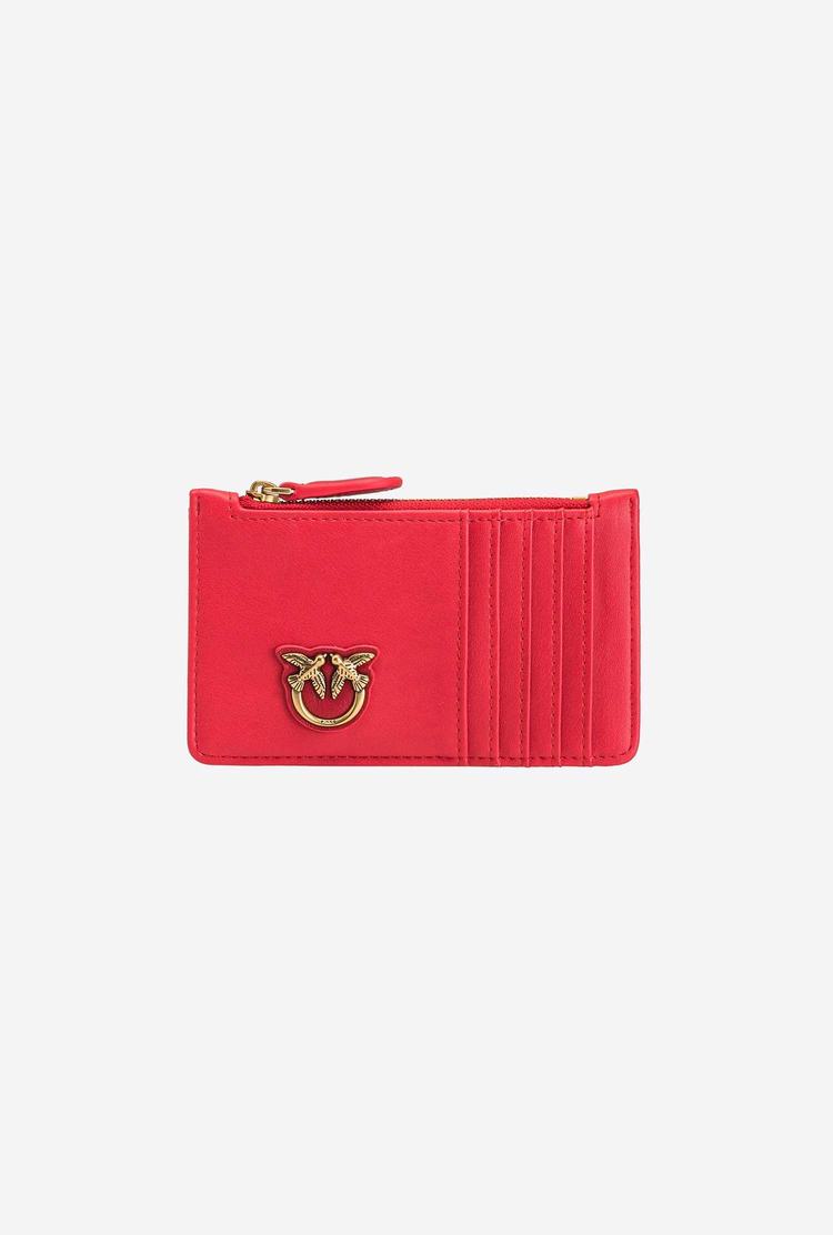 Dámské Peněženky Pinko Zipped Card Holder Červené Zlaté | CZ-63725809