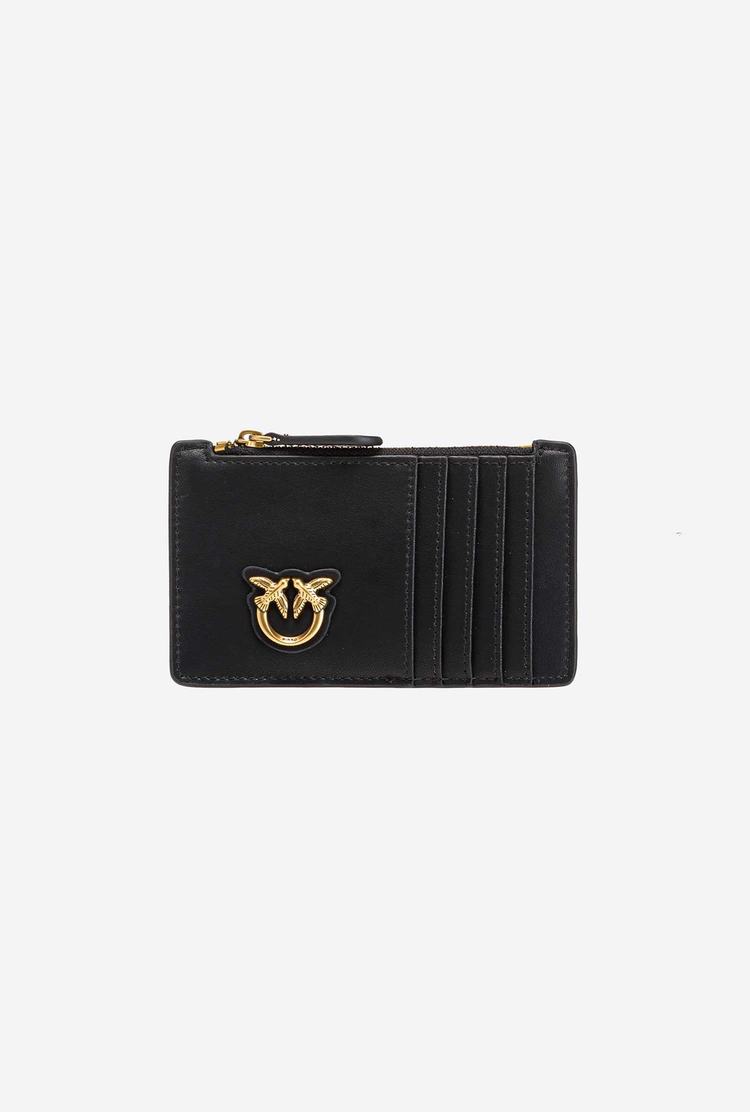 Dámské Peněženky Pinko Zipped Card Holder Černé Zlaté | CZ-67425899