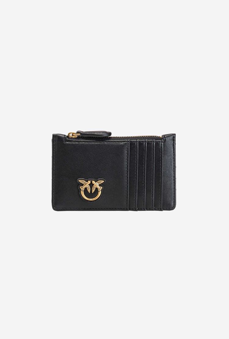 Dámské Peněženky Pinko Zipped Card Holder Černé Zlaté | CZ-71480629