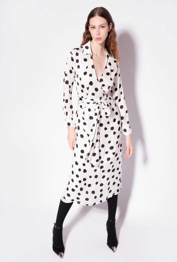 Dámské Šaty Pinko Polka-dot Bílé Černé | CZ-72086939